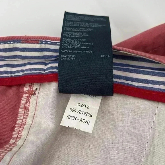 Tommy Hilfiger Men's 40W Pink Salmon Flat Front shorts 100% Cotton - Picture 8 of 9